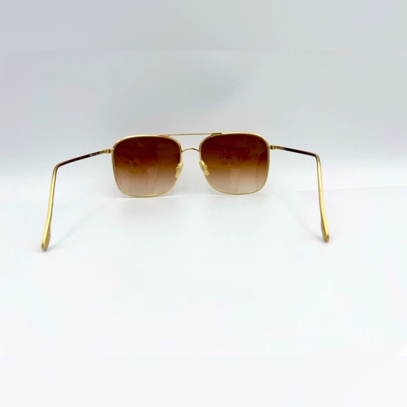 Victoria Beckham Square Hammered Metal Navigator Sunglasses - Picture 2 of 7